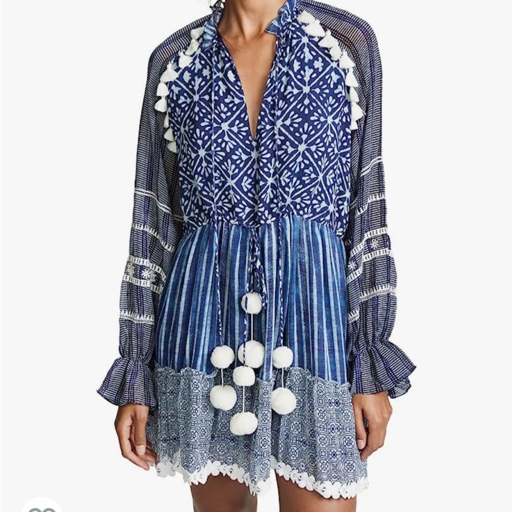 Hemant and Nandita blue tassel dress - Picture 2 of 4